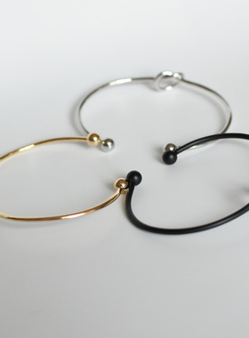 韩版时尚简约打结铁丝手镯开口爱心手链小商品市场义乌