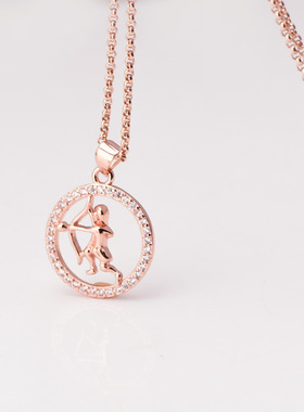 射手座项链十二星宿饰品欧美 保色电镀镶嵌水钻