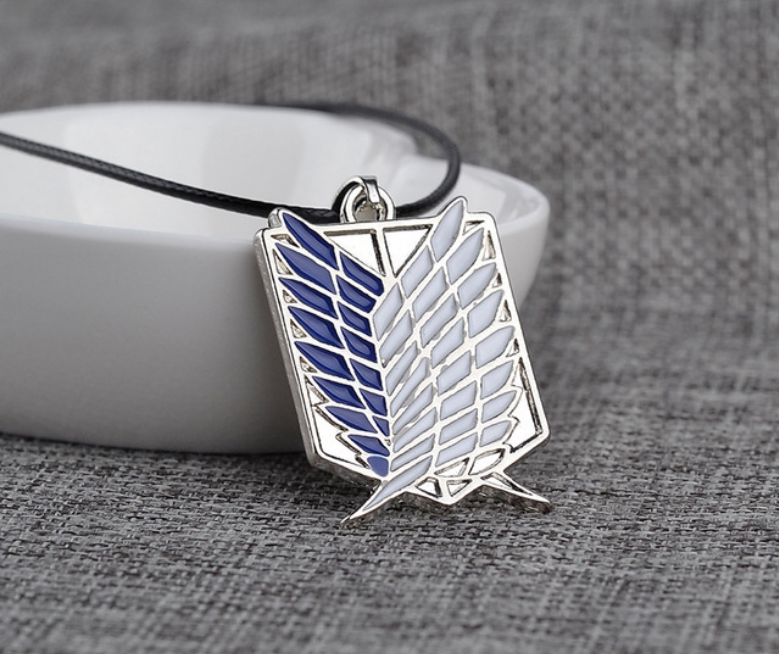 进击的巨人调查兵团团徽标志合金吊坠项链艾伦日系动漫周边饰品