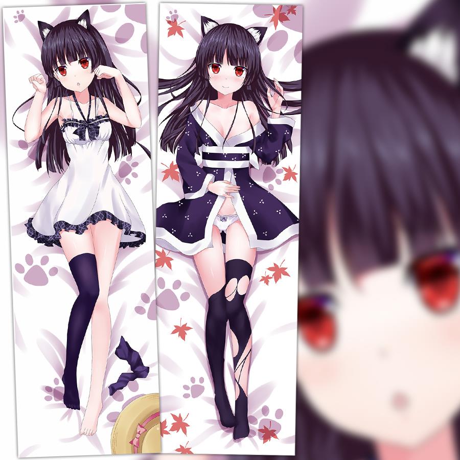 五更琉璃黑猫等身抱枕 俺妹长靠枕学生二次元礼物动漫周边定制DIY