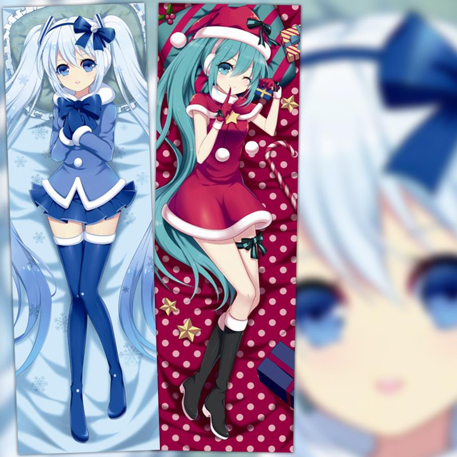 V家初音未来双面2wt等身抱枕初音周边二次元宅男礼物卡通长条睡枕