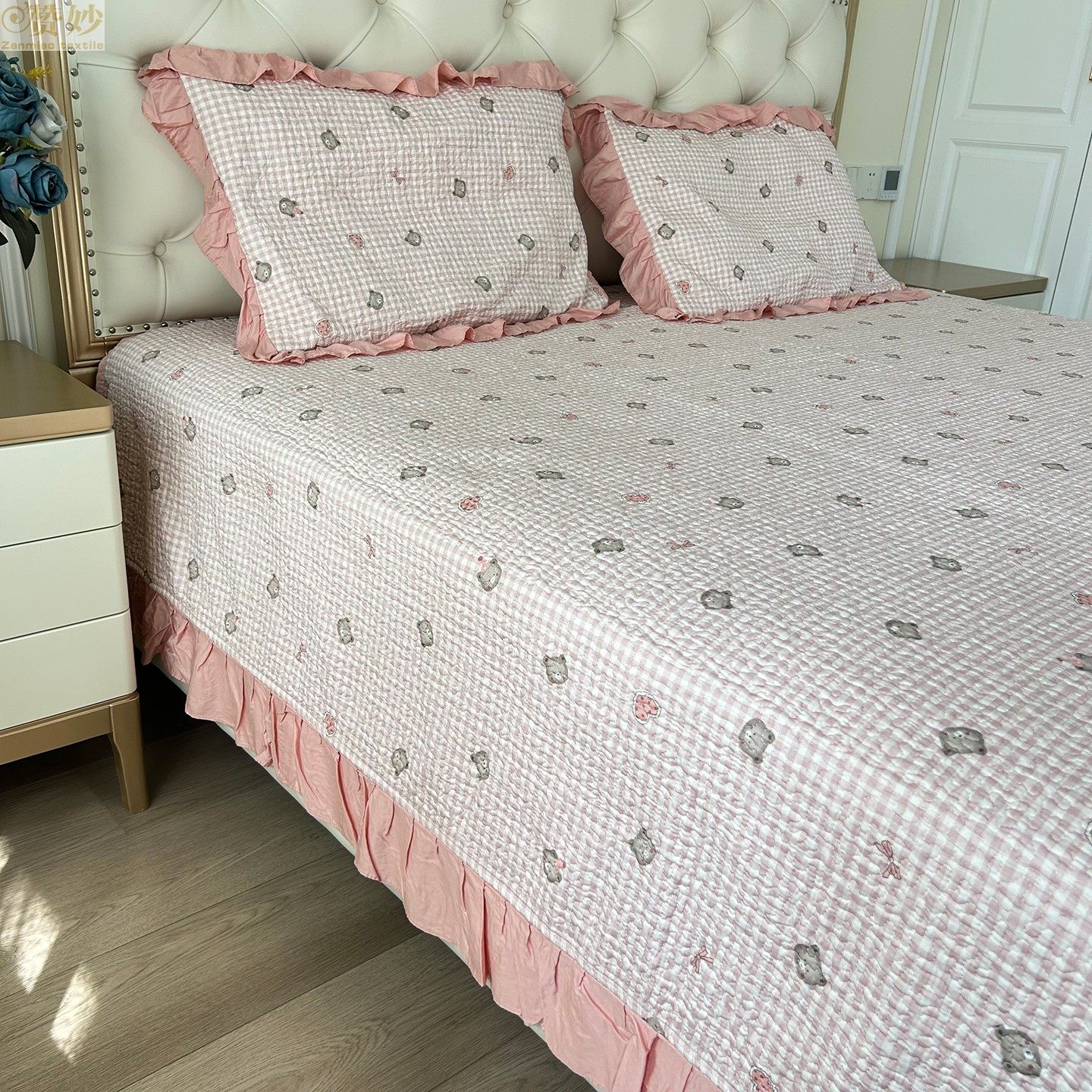 莱赛尔天丝床盖三件套2026新款四季通用春秋a类母婴级防滑夹棉,床上用品,床盖,淘宝优惠券,粉丝福利购,淘宝优惠卷