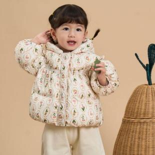 短款 女小童法式 外套潮 女幼童羽绒服婴儿宝宝加厚羽绒冬装 童装