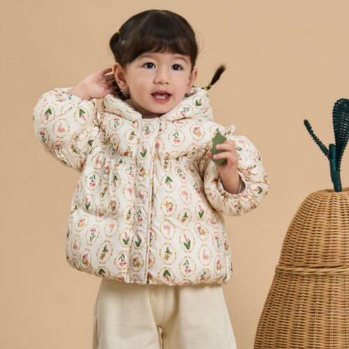 童装女幼童羽绒服婴儿宝宝加厚羽绒冬装女小童法式短款外套潮