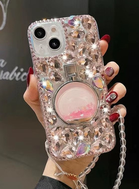 苹果15手机壳iphone11新款14promax满钻13创意支架12pro水晶宝石水钻xsmax保护套xr防摔xs女款6S/7/8plus外壳