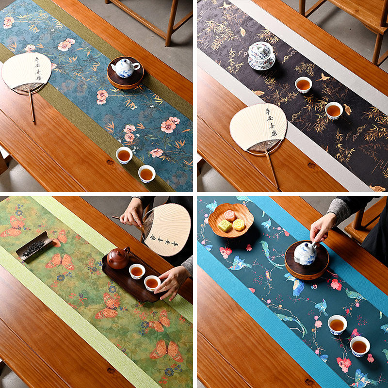 复古防水仿云纱茶席中式锦缎禅意茶桌旗茶垫布轻奢茶台茶几布桌布,餐饮具,茶道/零配,淘宝优惠券,粉丝福利购,淘宝优惠卷