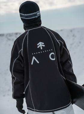 雪否 哈苏线单板滑雪防水over size宽松加绒百搭男女室内滑雪卫衣