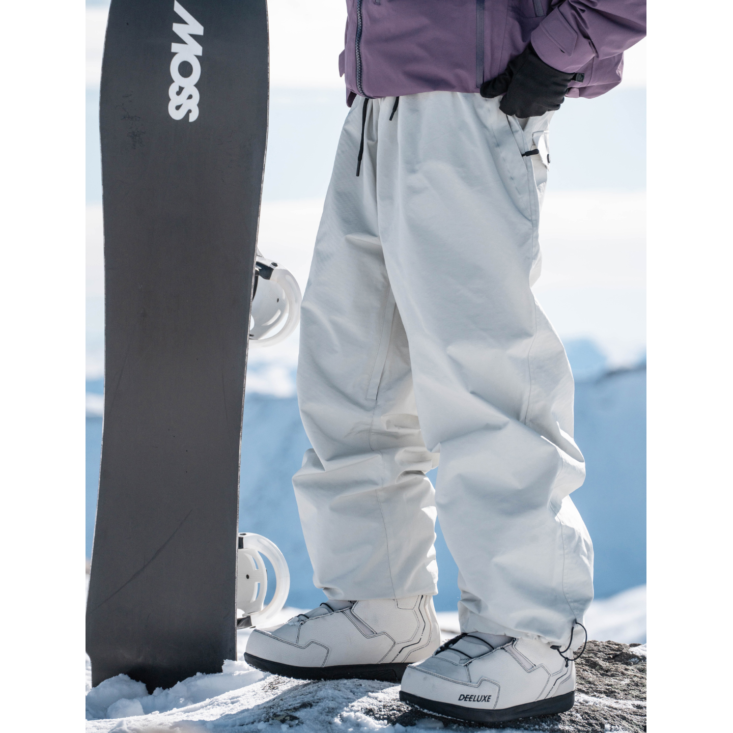 雪否 全压胶单板滑雪裤加绒防水防风潮宽松版 oversize平价雪裤