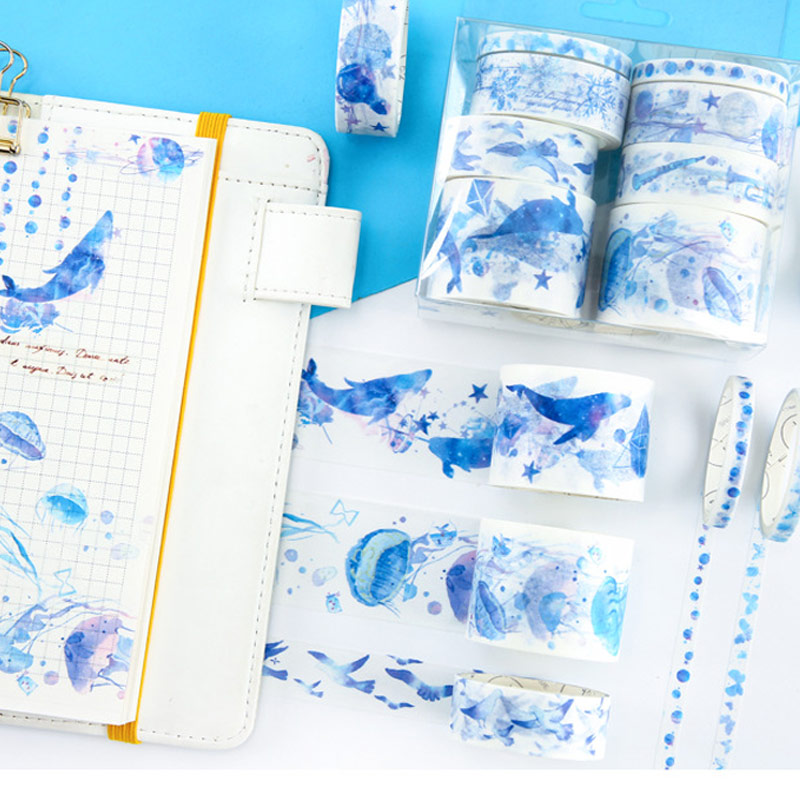 手账胶带福袋胶纸套装彩色印花古风彩色diy装饰和纸胶带花边贴纸