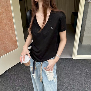 短袖韩版薄款刺绣天丝女