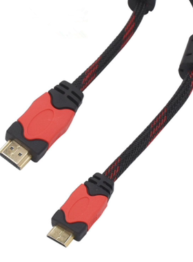 黄刀HDMI转MiniHDMI高清数据线电脑电视连接转接线红黑色尼龙外网