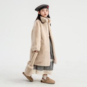 2024秋冬儿童皮草外套女童皮毛一体仿水貂毛小女孩毛毛大衣中长款