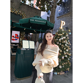 高领一字肩毛衣女冬慵懒蝙蝠袖 NanaByNana 曦薇同款 收腰上衣