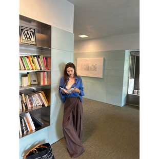 NanaByNana【琉光剪影】天丝休闲裤女夏季设计感绑带宽松阔腿西裤