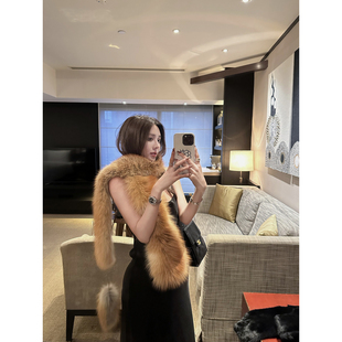 NanaByNana【归国富小姐】红狐狸真毛皮草围巾女冬季毛绒披肩围脖