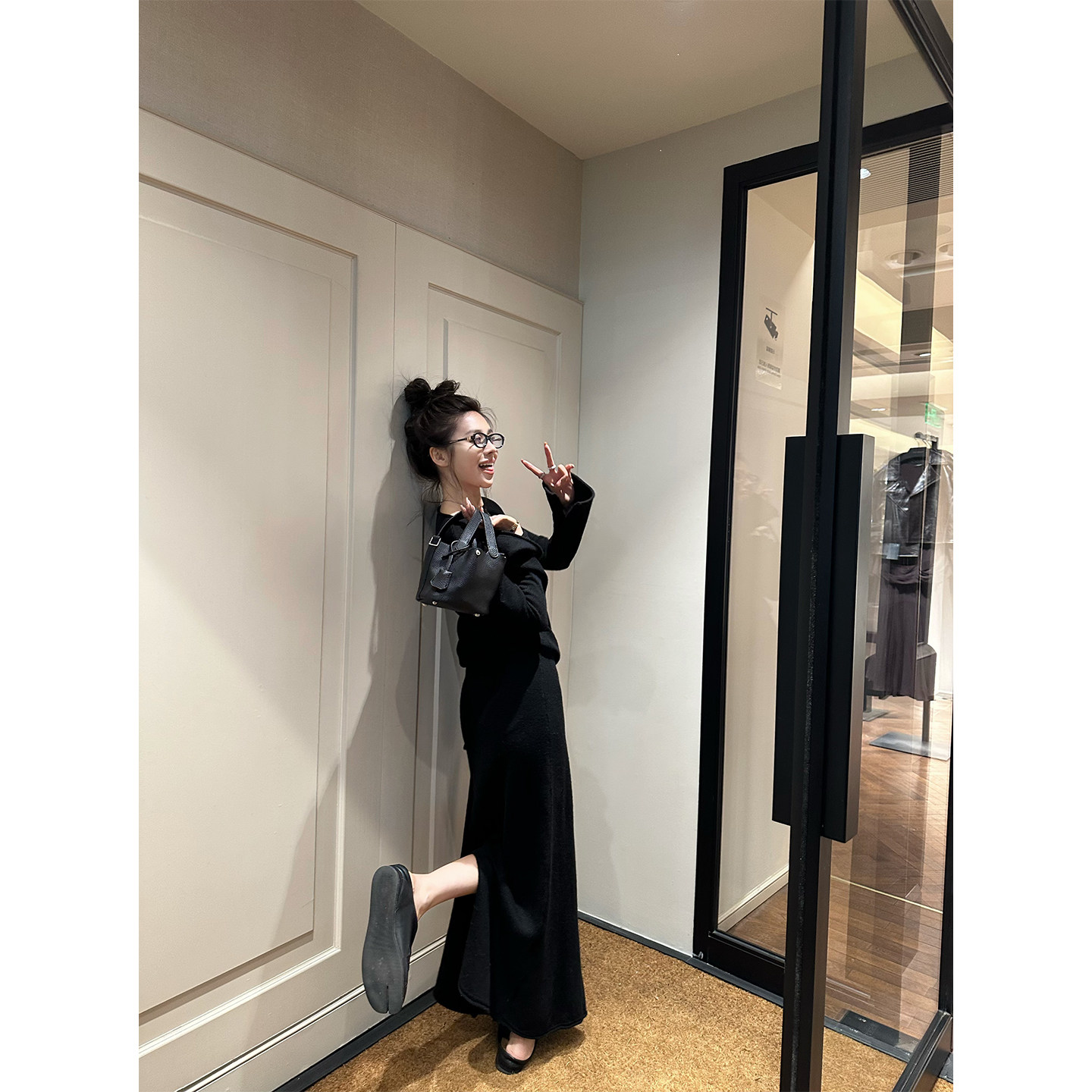 NanaByNana【焦糖黑巧】羊毛绑带喇叭袖毛衣女春A字开叉半身长裙,女装/女士精品,时尚套装,淘宝优惠券,粉丝福利购,淘宝优惠卷