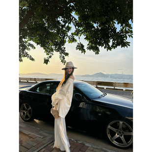 NanaByNana【银月流光】重磅醋酸半身裙女春秋a字鱼尾缎面长裙子