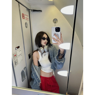 NanaByNana【费里假日】水洗破洞牛仔外套女春秋做旧短款休闲夹克