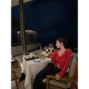 开衫 马海毛羊毛毛衣女春手工钩花边喇叭袖 花田屿夏 NanaByNana