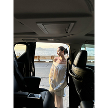 NanaByNana【伯利兹周末】高级感一字肩衬衫女秋白色露肩长袖上衣