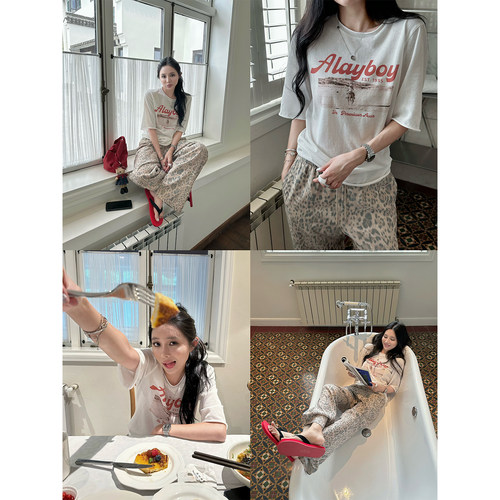 NanaByNana【淡人天菜】品质匹马棉印花T恤女夏百搭宽松短袖上衣
