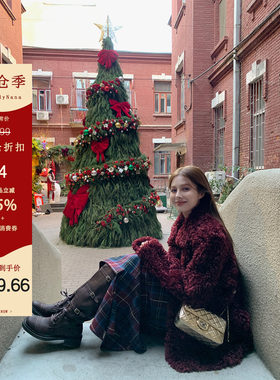 【清仓4折粉丝福利】小香风环保皮草女冬短款大衣加厚毛毛外套