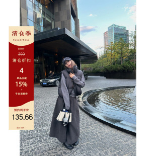 【4折粉丝福利】羊毛斜纹毛呢休闲裤女秋冬宽松九分阔腿裤