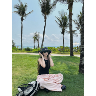NanaByNana【夏日出逃】垂感天丝亚麻休闲裤女夏宽松阔腿拖地裤