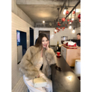 NanaByNana 芬兰进口saga白狐腹毛皮草外套女冬毛外套 月色霜华