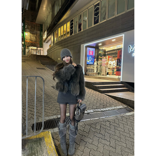 NanaByNana【财阀千金】奢级狐狸腹毛狐狸皮草外套女冬季毛毛外套