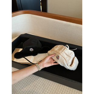 NanaByNana【阿拉善之约】羊羔毛飞行员帽子女冬护耳防寒雷锋帽