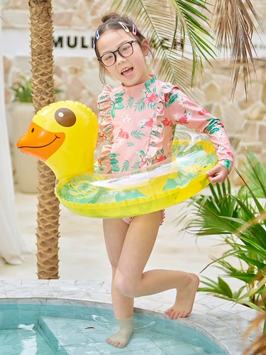 Надувной мультяшный плавательный круг для младенца подходит для мужчин и женщин, защита от опрокидывания