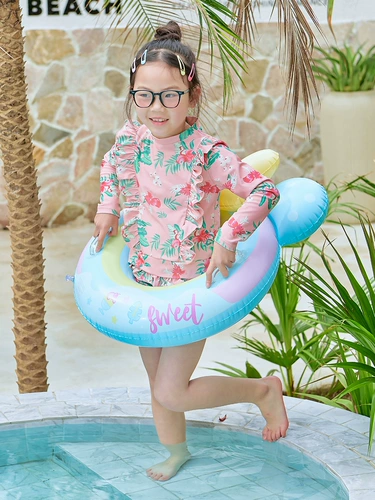 Надувной мультяшный плавательный круг для младенца подходит для мужчин и женщин, защита от опрокидывания