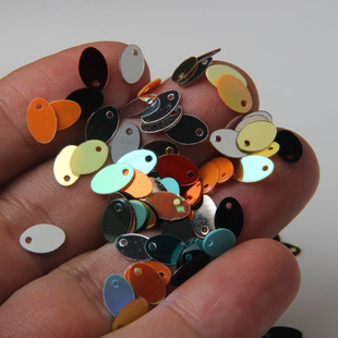 8mm椭圆亮片 边孔吊片珠片 舞蹈服亮片 200片 diy服装 1.8元 辅料