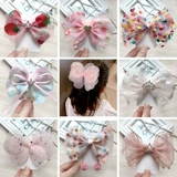 Детская заколка для волос для принцессы с бантиком, свежий аксессуар для волос, милые шпильки для волос