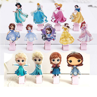 女童头饰韩版儿童发夹公主苏菲爱纱kitty卡通刘海边夹包布安全夹