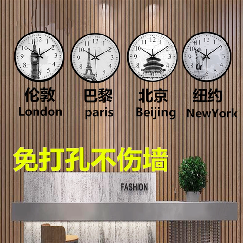 酒店宾馆旅社欧式复古挂钟静音表