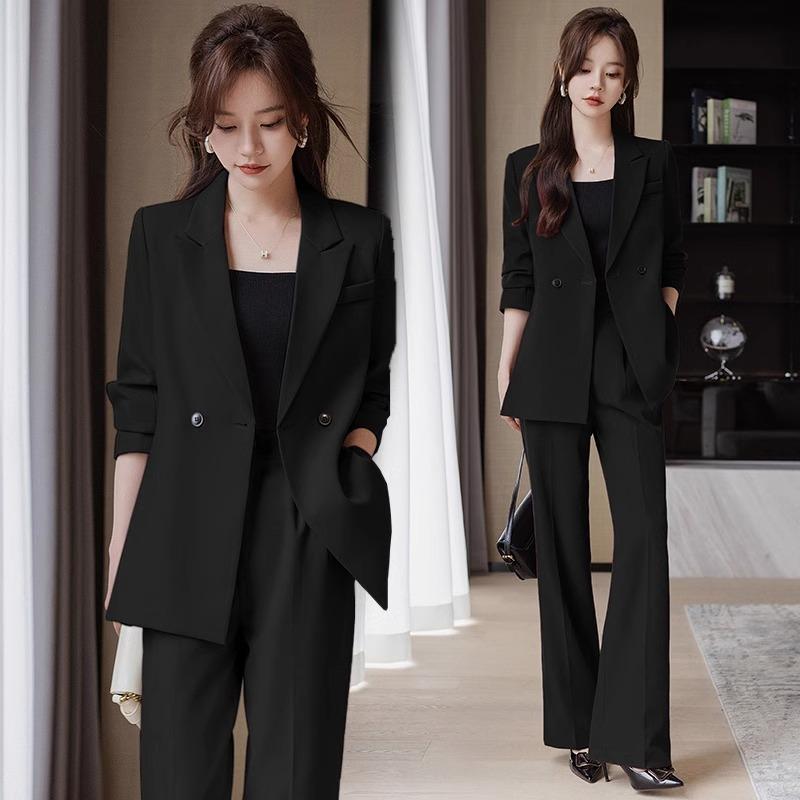 黑色西装套装女2024新款春秋季职业气质工作服正装高级感西服外套