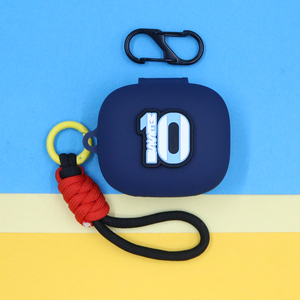 适用QCY MeloBuds N30/AilyBuds E20/E10蓝牙耳机保护套T13 ANC潮酷足球迷明星梅西C罗手绳挂饰连体硅胶软壳