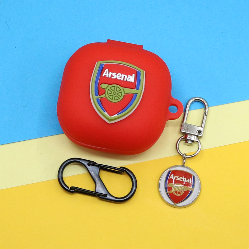 适用JBL COMPACT小精灵蓝牙耳机保护套T280 TWS X2/X3潮酷足球队标皇马马竞AC米兰切尔西梅西C罗挂饰硅胶软壳