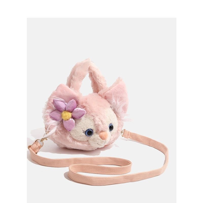 同款手提玲娜贝儿包包秋冬毛绒可爱卡通粉色单肩斜挎包中包