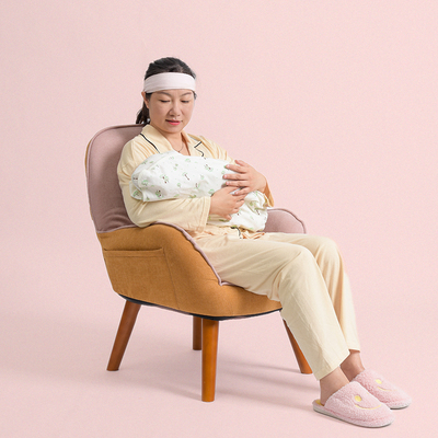 日式小型单人孕妇哺乳喂奶椅子小户型布艺懒人沙发休闲靠背椅