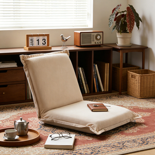 飘窗懒人折叠沙发简易单人小户型日式榻榻米坐地垫靠背座椅