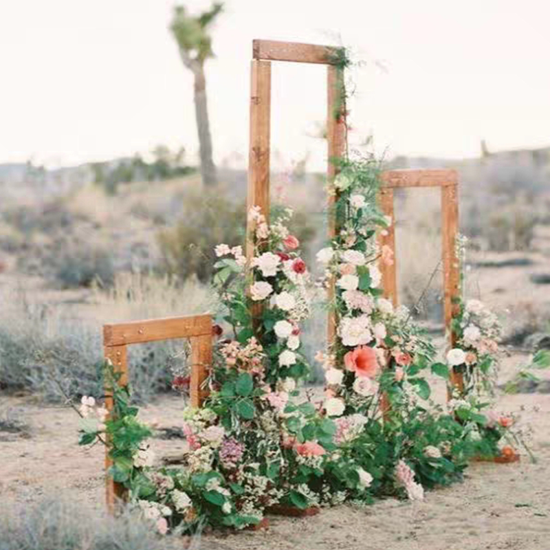 婚礼几何拱门实木方花架开业花门庆典背景实木架方形木门森系户外