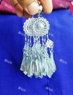 儿童演出耳环无耳洞耳夹少数民族特色耳环凉山彝族耳饰佤族耳环