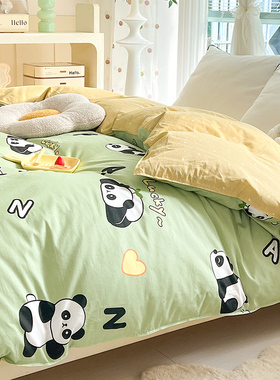 卡通可爱全棉被套儿童纯棉被罩被单1.8×2.2x2.4m150×200×230cm