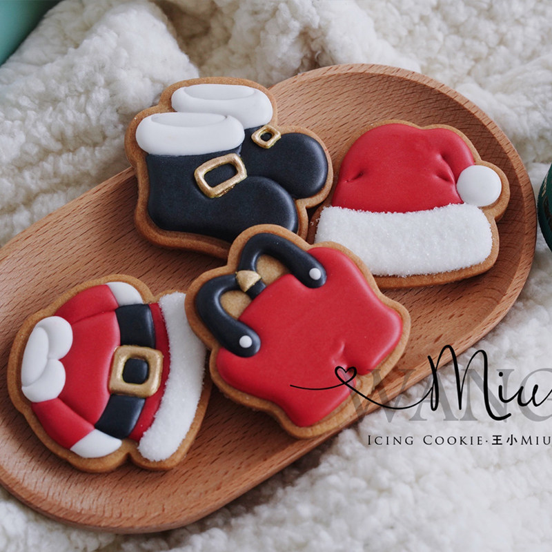 韩式新款圣诞节圣诞老人衣服鞋子帽子配饰糖霜饼干模具 立体加厚