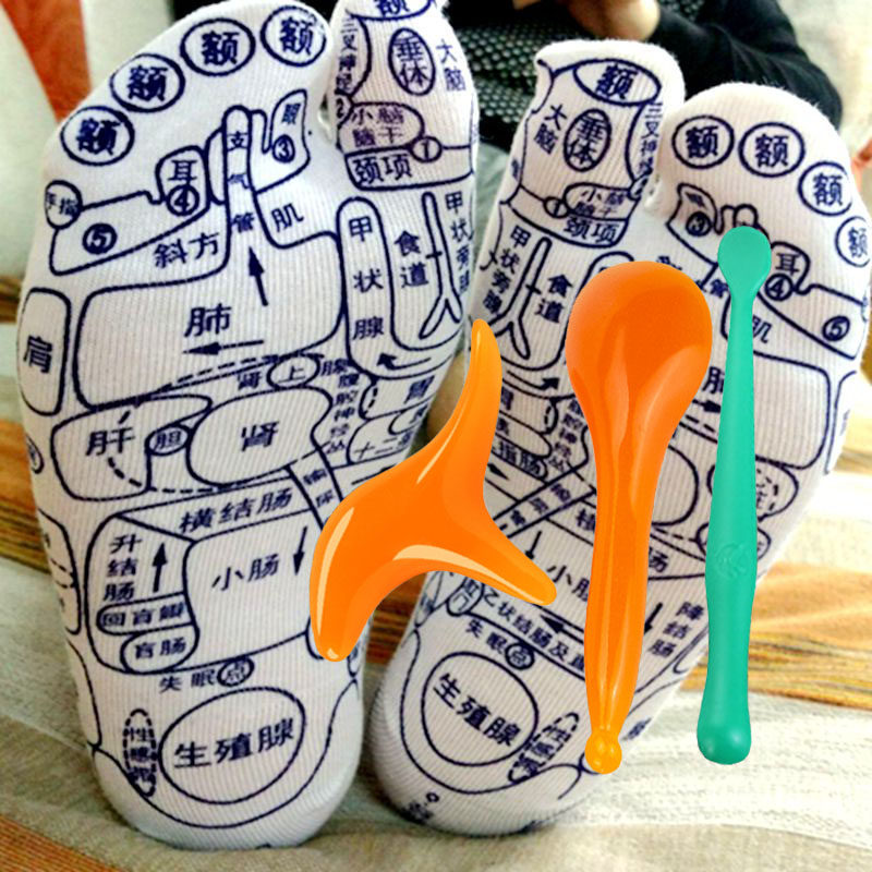 亿民按摩穴位袜足底养生袜子足疗保健脚底棉男女按摩器点穴棒工具