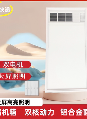 400X800集成吊顶风暖浴霸嵌入式LED照明多功能取暖器遥控暖霸风机