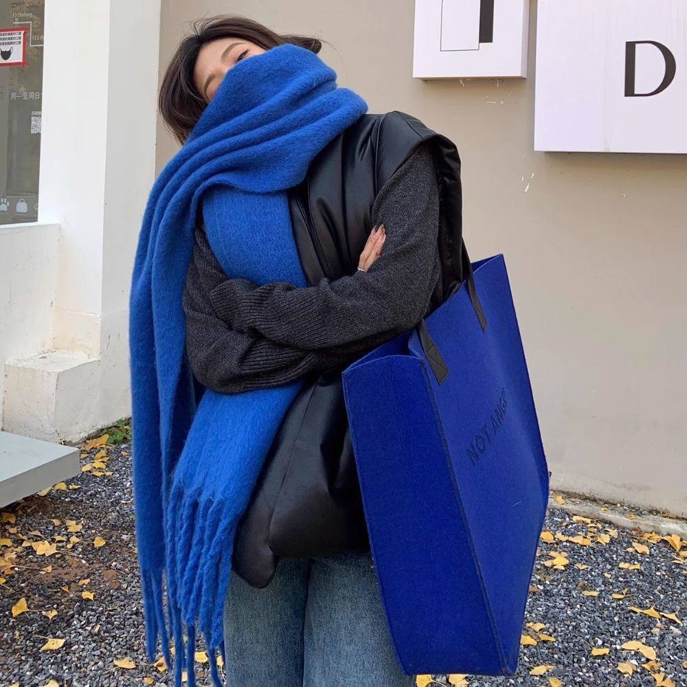 韩版学生加厚围脖情侣格子围巾女秋冬季网红款百搭保暖披肩两用